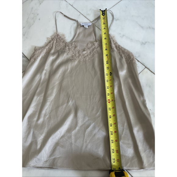 Current Air XS 100% Silk Lace Trim Camisole Champagne Color Elegant Classic Soft - Picture 6 of 8